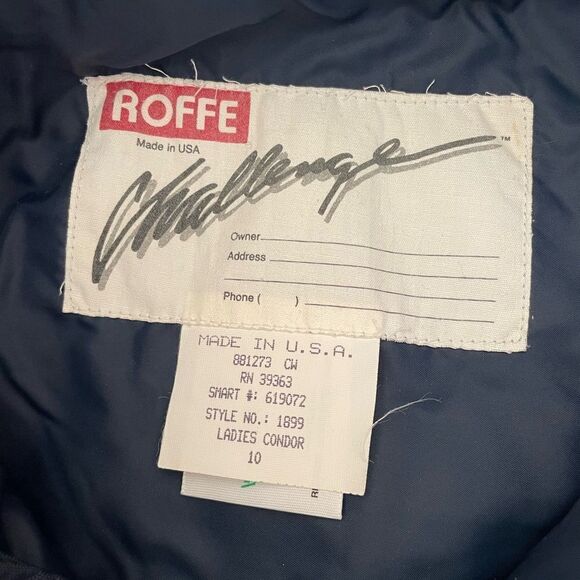 VINTAGE NAVY BLUE ROFFE SKI/SNOW PANTS SIZE 10 EUC - Picture 4 of 7